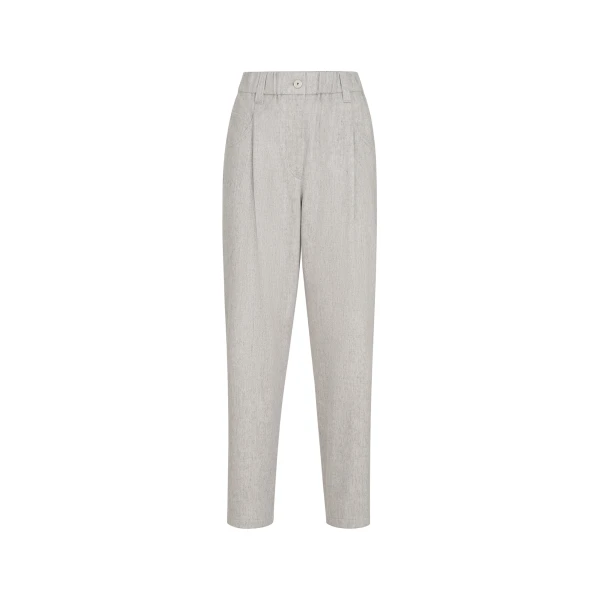 Brunello Cucinelli Flannel baggy trousers in Grey