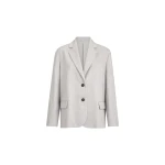 Brunello Cucinelli Flannel blazer with monili in Grey