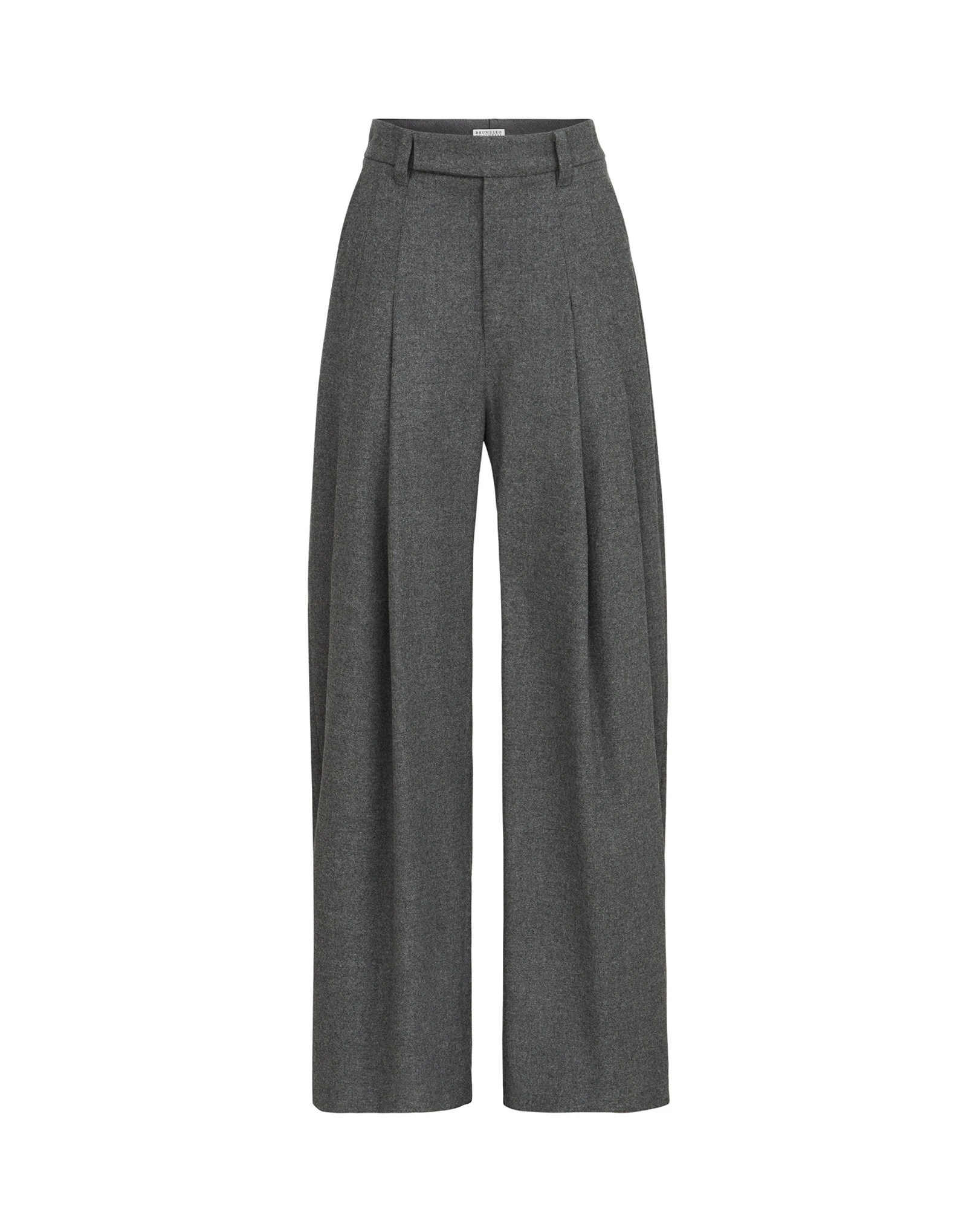 Brunello Cucinelli Flannel pleated barrel trousers in Stone Grey Brunello Cucinelli Flannel pleated barrel trousers in Stone Grey | Pants | Coveti
