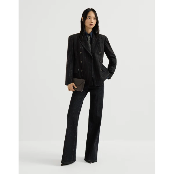 Flared trousers with monili in Black - Image 6