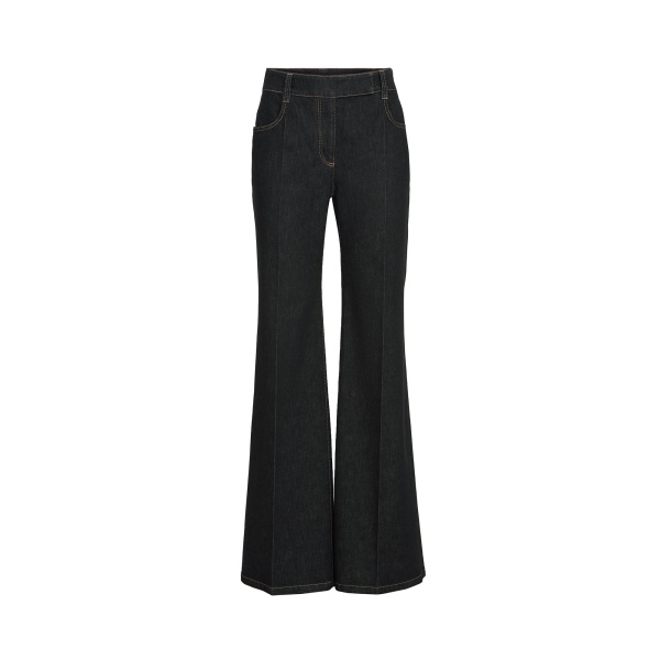 Brunello Cucinelli Flared trousers with monili in Black