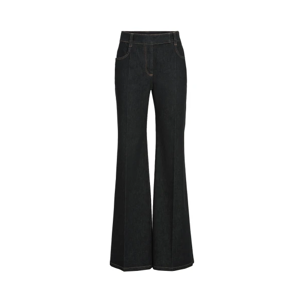 Flared trousers with monili in Black