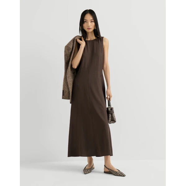 Flats with Precious Check Embroidery in Rust Brown - Image 6