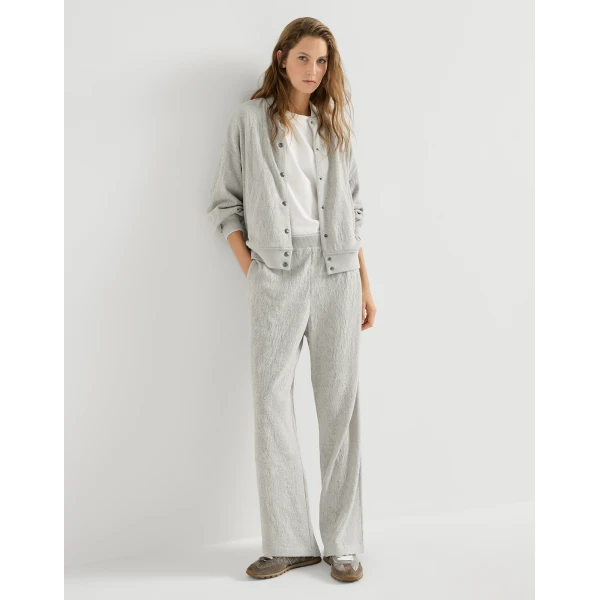 Flower Lace jersey Track trousers in Light Grey - Image 5