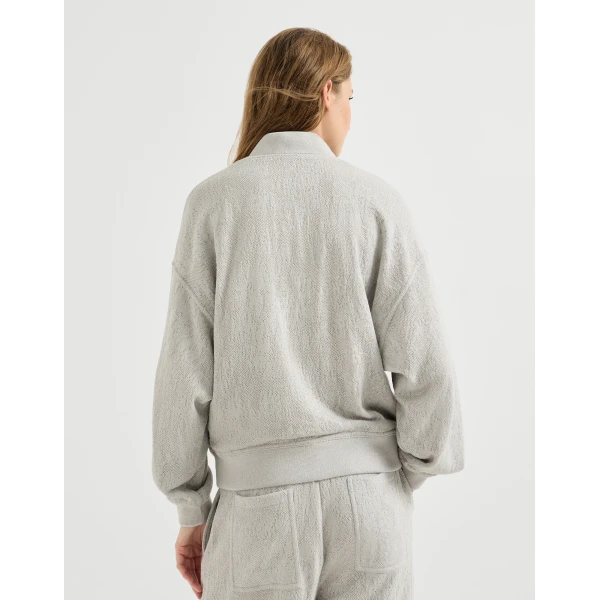 Flower Lace jersey sweater in Light Grey - Image 3