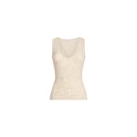 Brunello Cucinelli Flower lace knit top in Sand