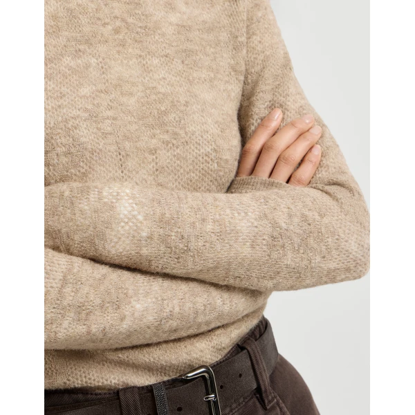 Brunello Cucinelli Flower lace sweater in Beige
