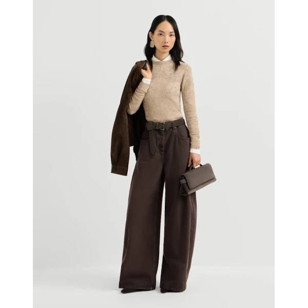 Brunello Cucinelli Flower lace sweater in Beige