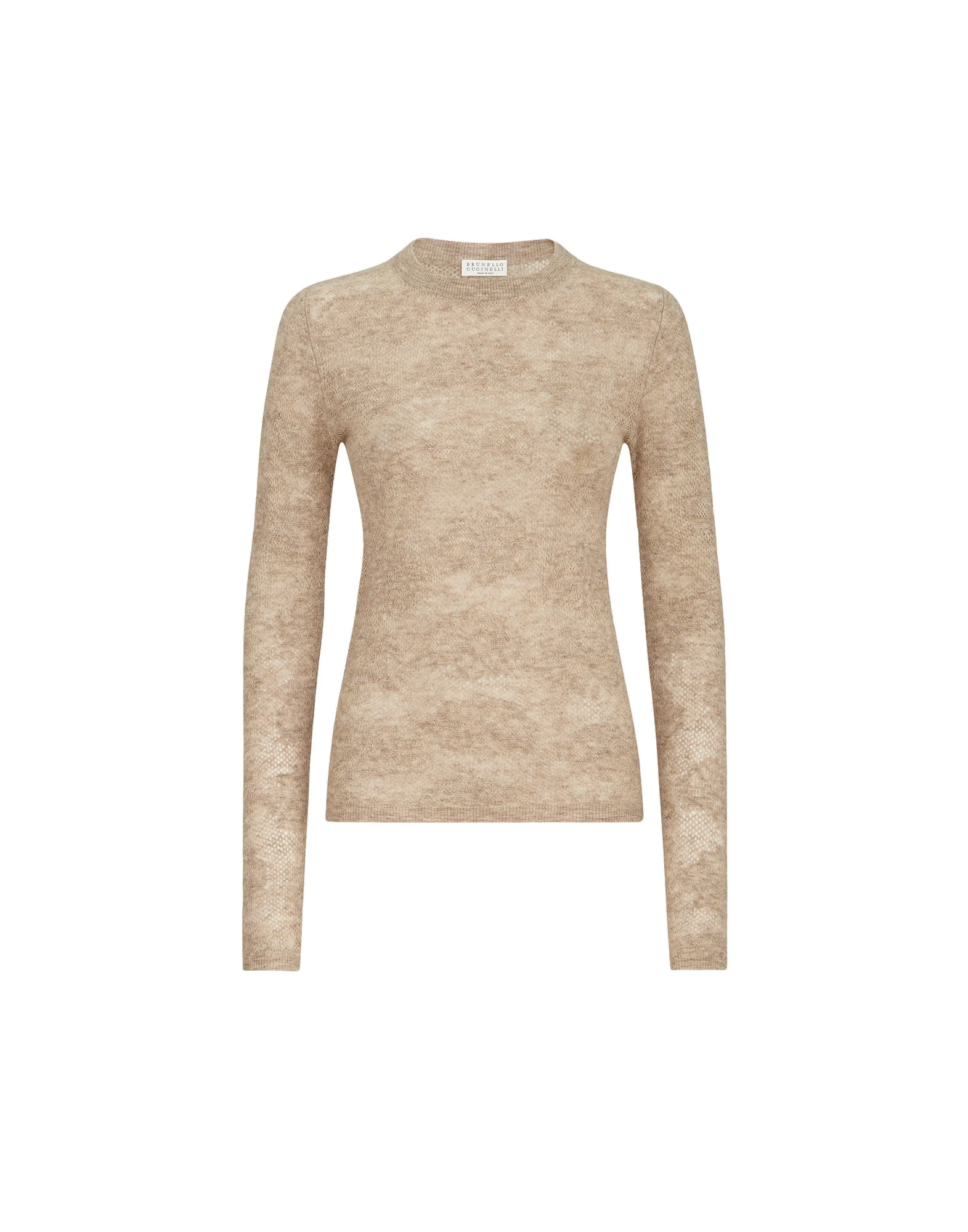 Brunello Cucinelli Flower lace sweater in Beige | Buy Knitwear at Coveti Brunello Cucinelli Flower lace sweater in Beige