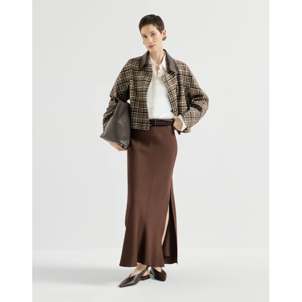 Fluid Bias-Cut skirt in Cocoa - Image 6