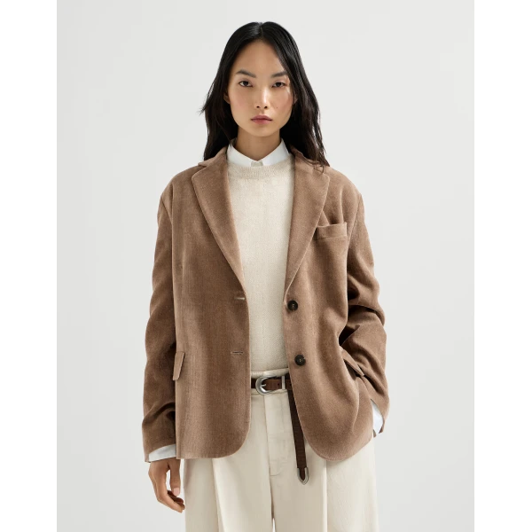 Brunello Cucinelli Fluid corduroy blazer in Cappuccino