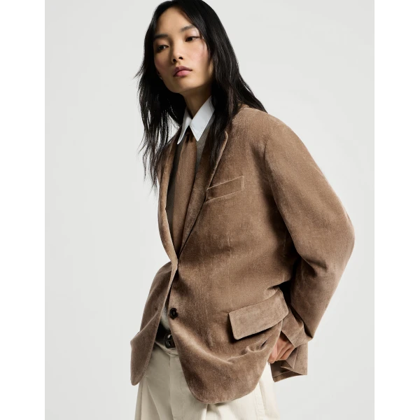Brunello Cucinelli Fluid corduroy blazer in Cappuccino