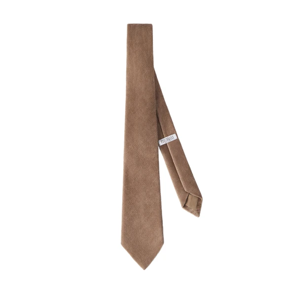 Fluid corduroy tie in Cappuccino