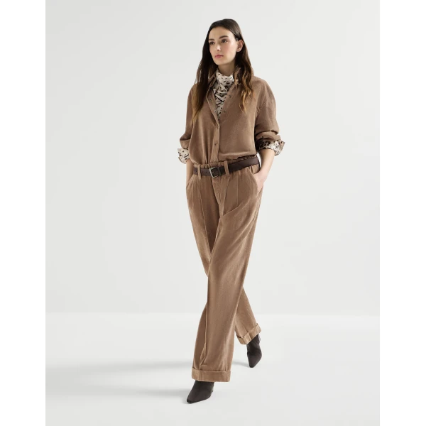 Brunello Cucinelli Fluid corduroy trousers in Cappuccino