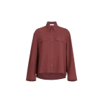 Brunello Cucinelli Fluid twill cropped shirt in Wine