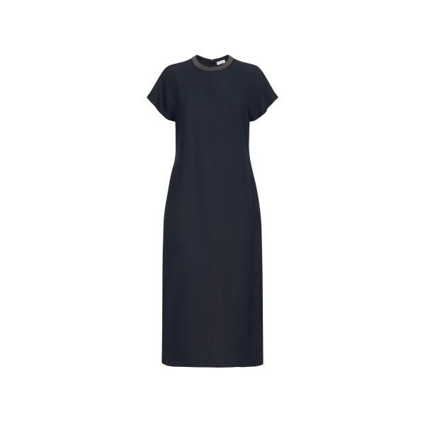 Fluid twill dress in Blue