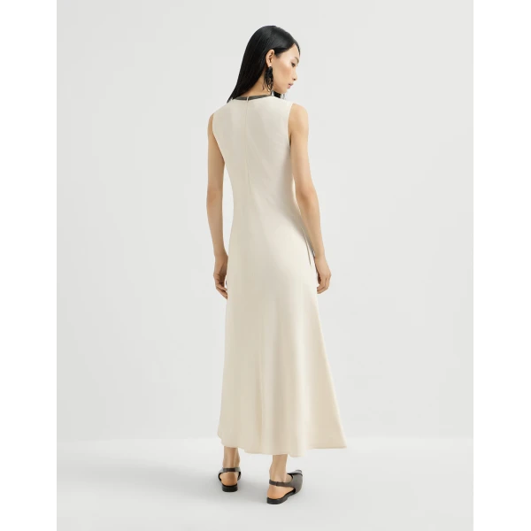 Fluid twill dress in Milk - Image 3