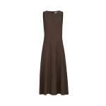 Brunello Cucinelli Fluid twill flared dress in Brown