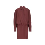 Brunello Cucinelli Fluid twill shirt dress in Wine