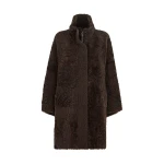 Brunello Cucinelli Fuzzy shearling outerwear jacket in Brown | Shearling Jackets | Coveti