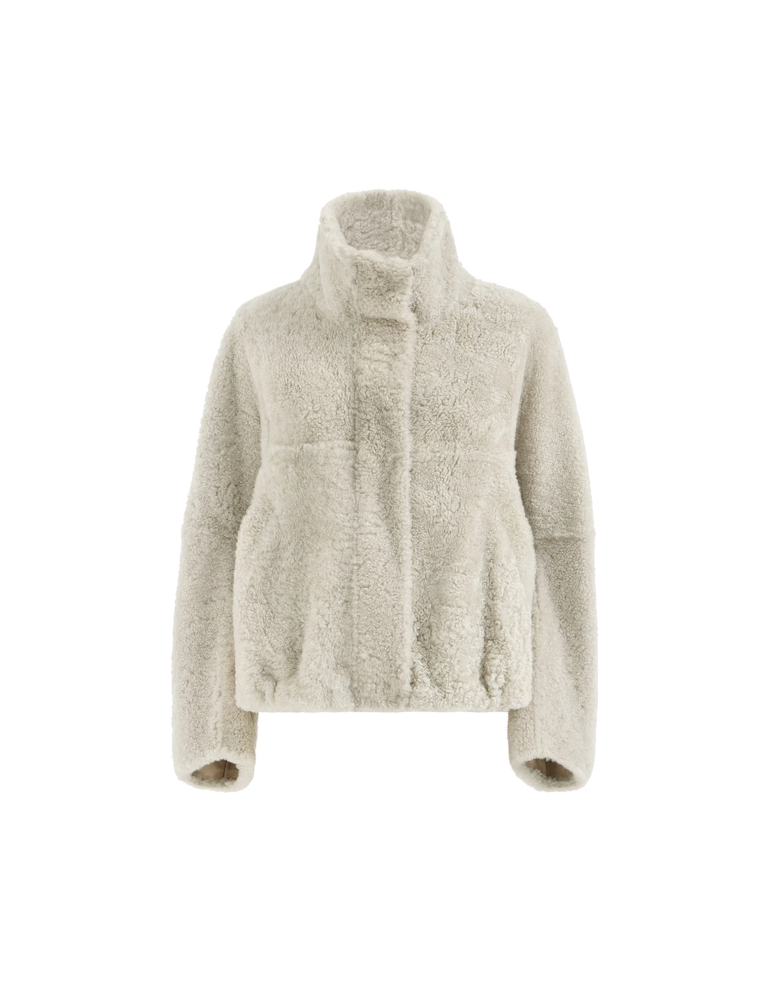Brunello Cucinelli Fuzzy shearling outerwear jacket in Grey | Buy Jackets at Coveti Brunello Cucinelli Fuzzy shearling outerwear jacket in Grey