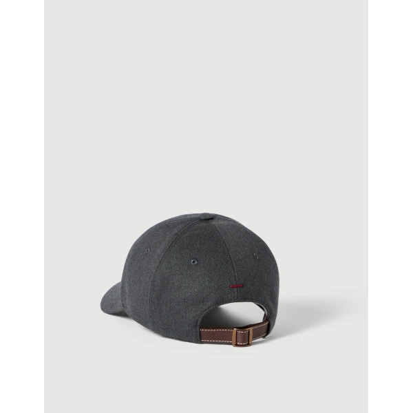 Brunello Cucinelli Gabardine baseball cap in Anthracite, view 2 | Hats | Coveti