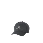 Brunello Cucinelli Gabardine baseball cap in Anthracite | Hats | Coveti