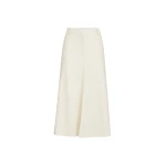 Brunello Cucinelli Gabardine flute skirt with monili in Milk | Skirts | Coveti