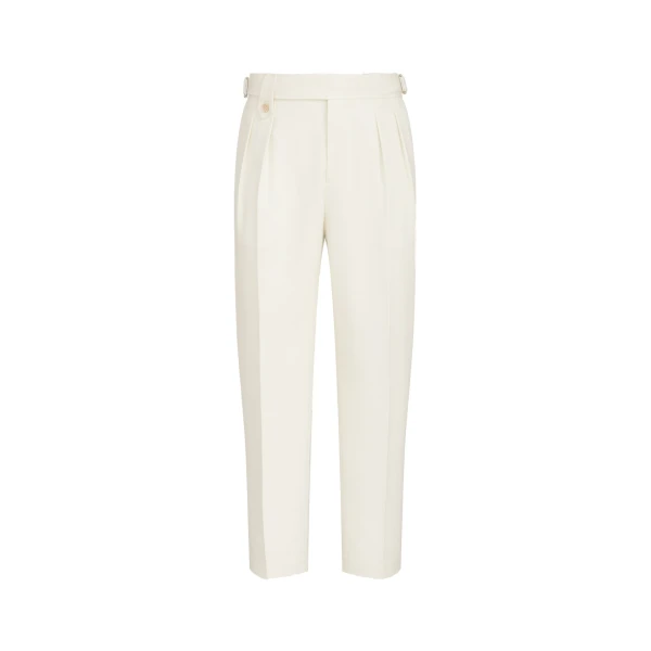 Gabardine trousers in White