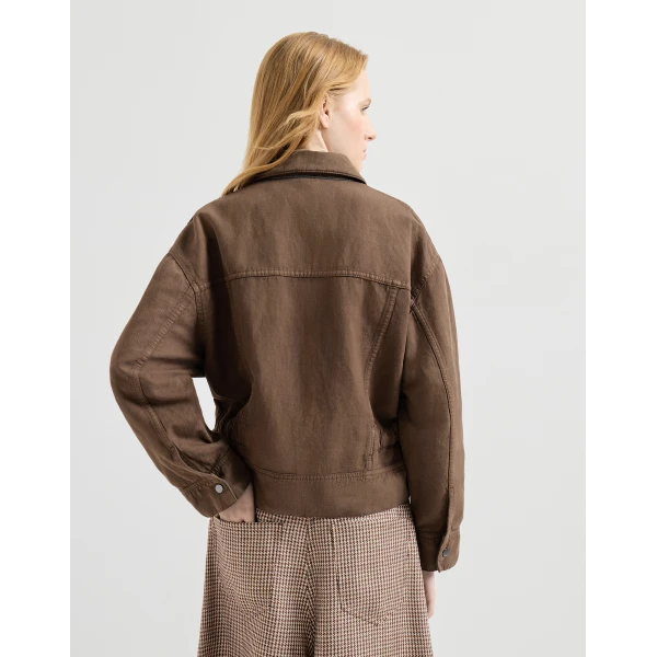 Garment-dyed cover outerwear jacket in Cigar - Image 3