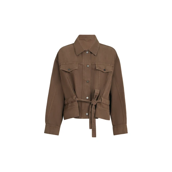 Brunello Cucinelli Garment-dyed cover outerwear jacket in Cigar