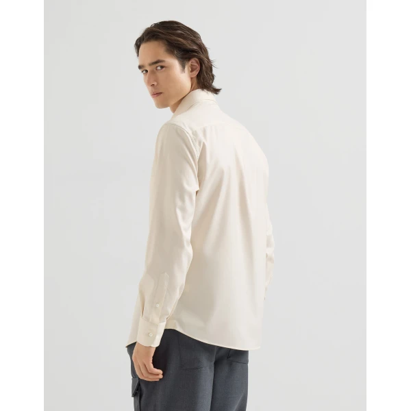 Brunello Cucinelli Garment-dyed twill shirt in Panama, view 3 | Shirts | Coveti
