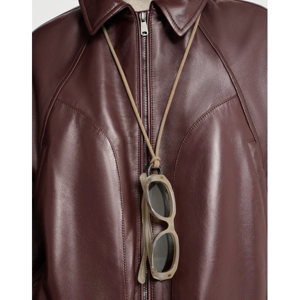 Brunello Cucinelli Glasses cord with monili in Beige, view 3 | Accessories | Coveti