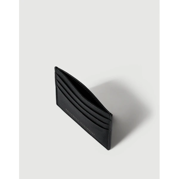 Brunello Cucinelli Grained calfskin card case in Black, view 4 | Wallets & Purses | Coveti
