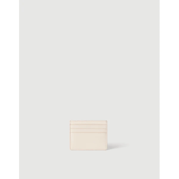 Brunello Cucinelli Grained calfskin card case in Ivory, view 2 | Wallets & Purses | Coveti