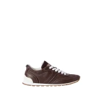Brunello Cucinelli Grained soft leather runners in Mahogany