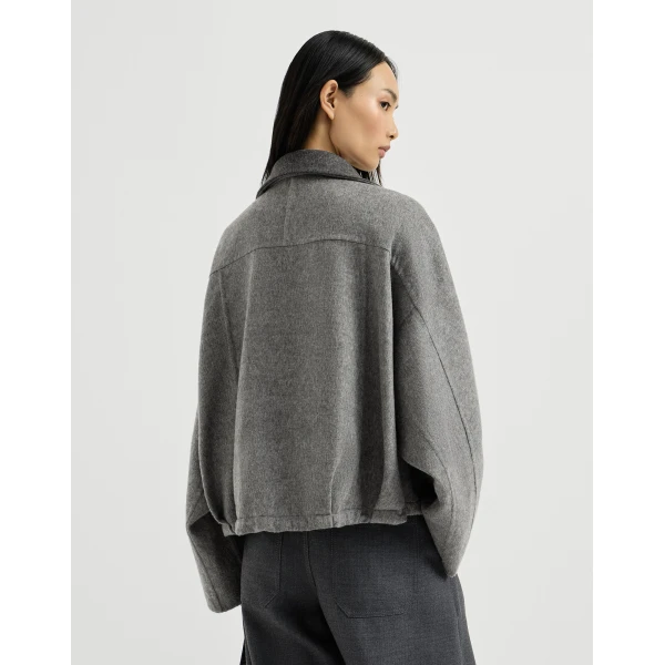 Brunello Cucinelli Hand-crafted bomber jacket in Dark Grey