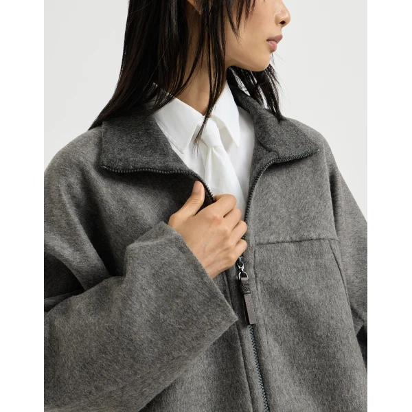 Brunello Cucinelli Hand-crafted bomber jacket in Dark Grey
