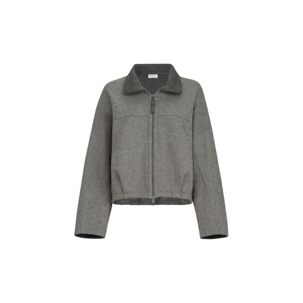 Brunello Cucinelli Hand-crafted bomber jacket in Dark Grey