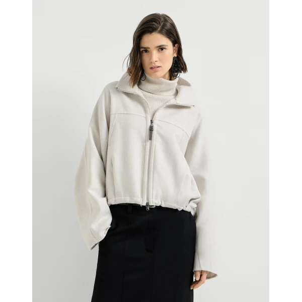 Brunello Cucinelli Hand-crafted bomber jacket in Grey