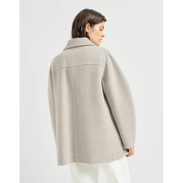 Brunello Cucinelli Hand-finished Caban jacket in Cool Beige