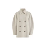 Brunello Cucinelli Hand-finished Caban jacket in Cool Beige