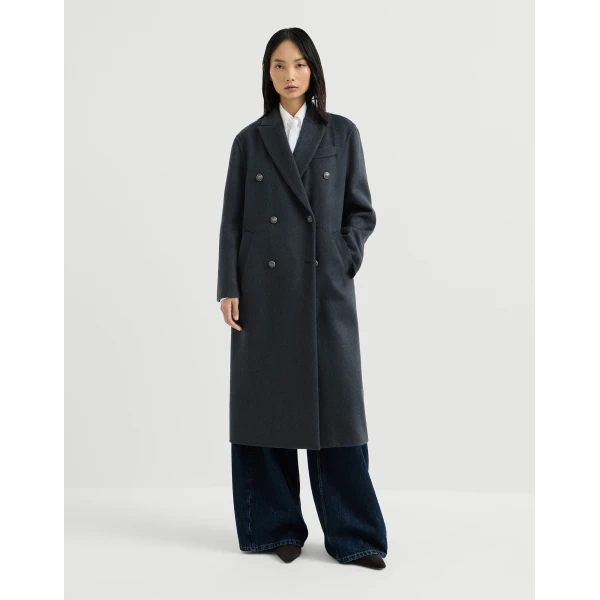 Brunello Cucinelli Handcrafted coat in Blue