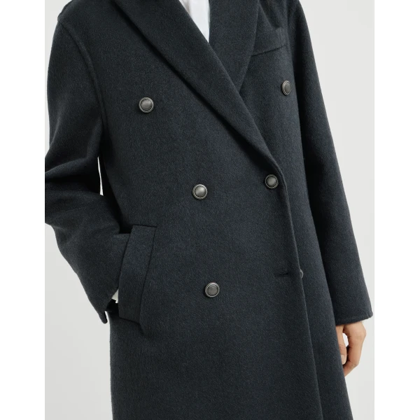 Brunello Cucinelli Handcrafted coat in Blue