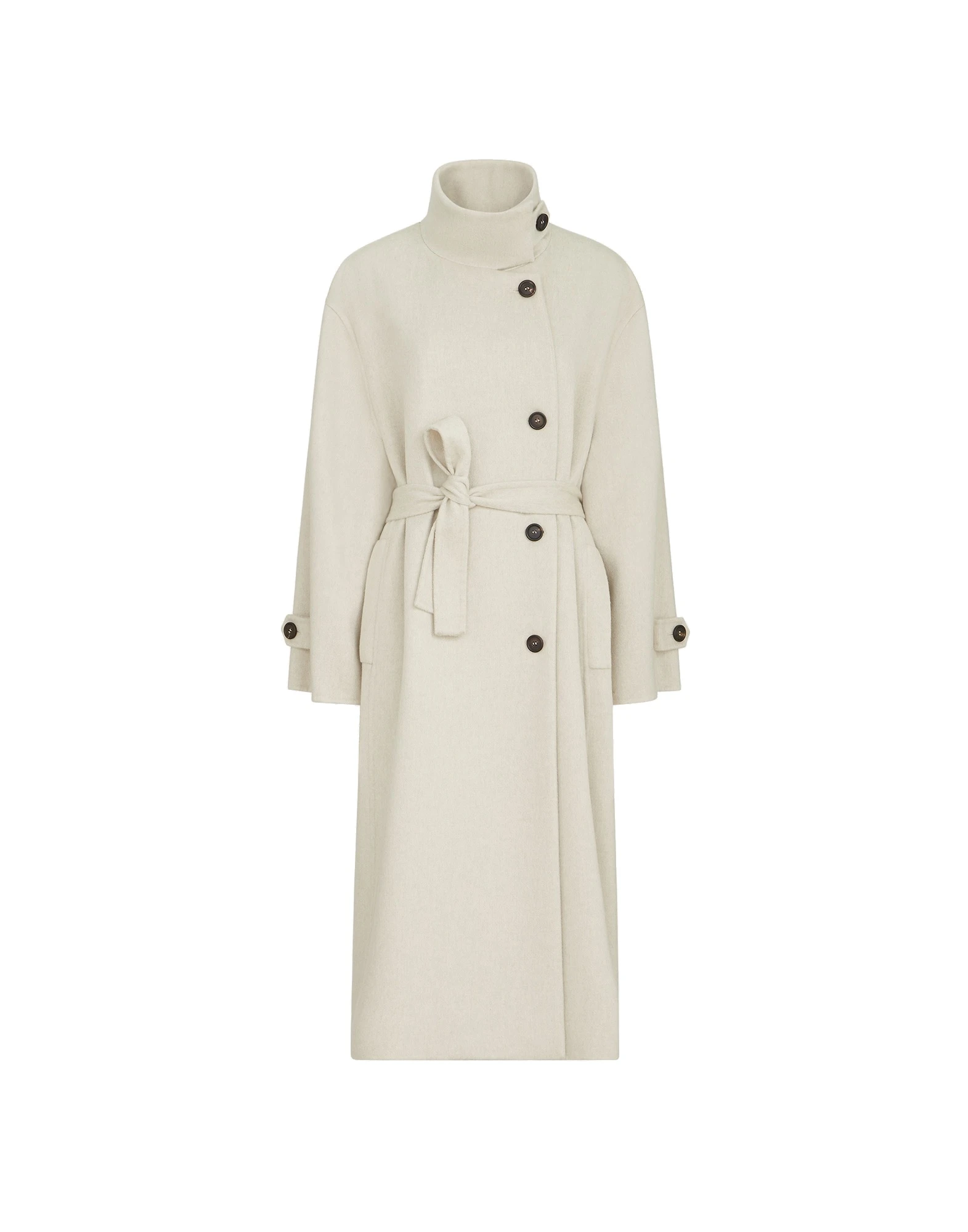 Brunello Cucinelli Handcrafted coat in Ivory | Buy Coats at Coveti Brunello Cucinelli Handcrafted coat in Ivory
