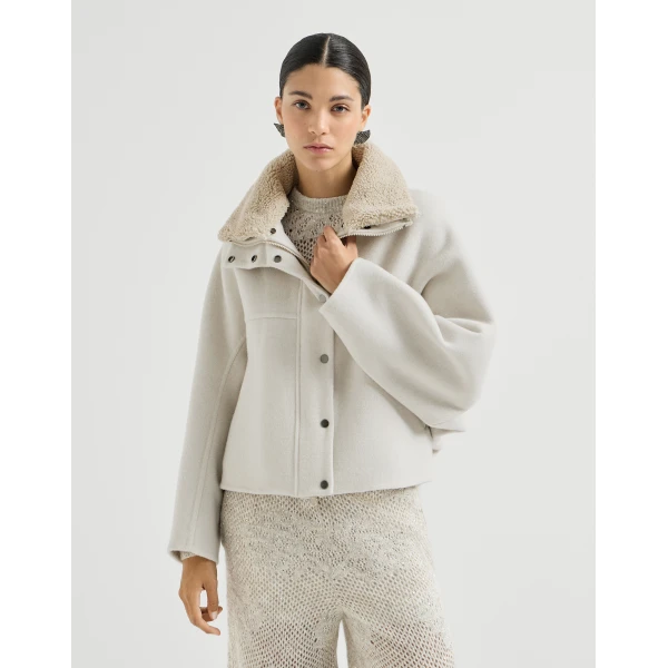 Brunello Cucinelli Handcrafted outerwear jacket in Ivory