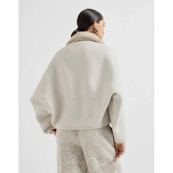 Brunello Cucinelli Handcrafted outerwear jacket in Ivory