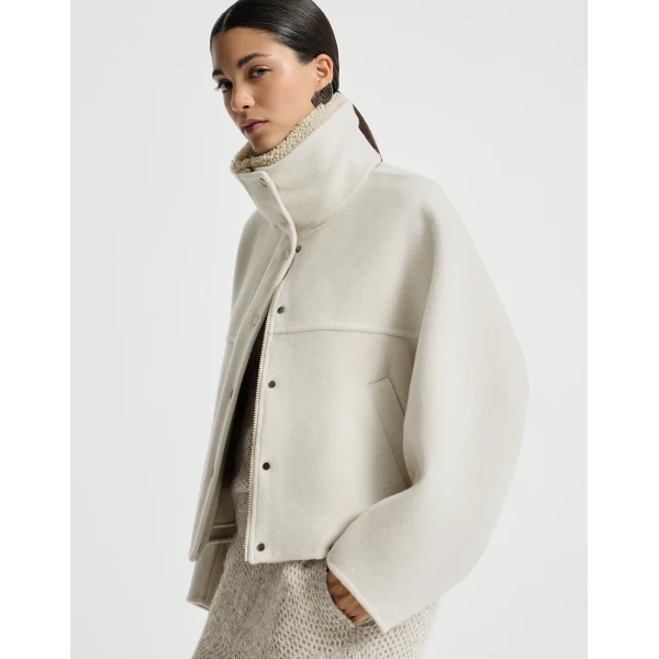 Brunello Cucinelli Handcrafted outerwear jacket in Ivory