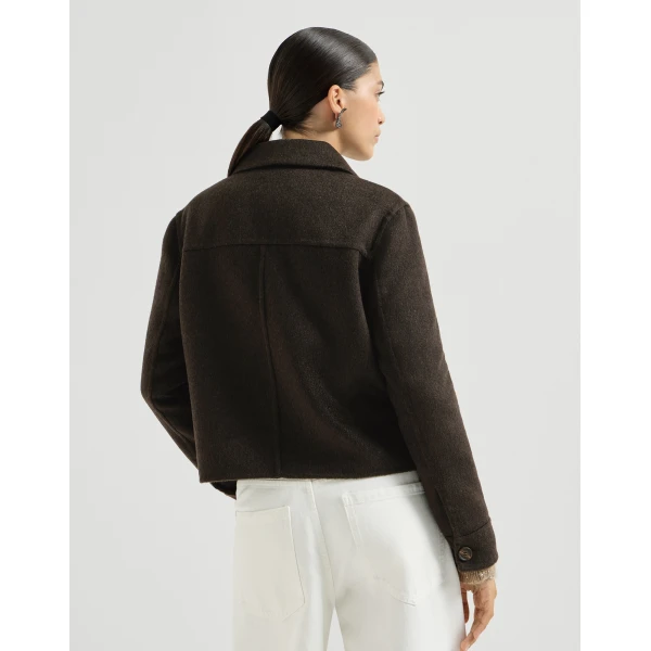 Brunello Cucinelli Handcrafted outerwear jacket in Pine Cone Brown