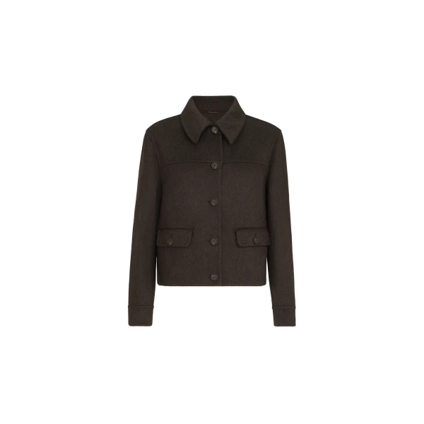Brunello Cucinelli Handcrafted outerwear jacket in Pine Cone Brown